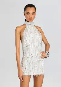 Tori Embellished Dress(White,XXS)