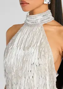 Tori Embellished Dress(White,XXS)