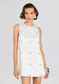 Tylee Embellished Dress(White,XXS)