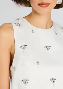 Tylee Embellished Dress(White,XXS)