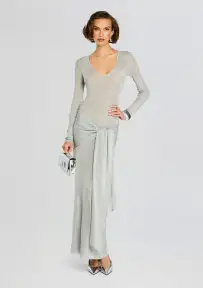 Ashera Metallic Knit Dress(Silver,XXS)