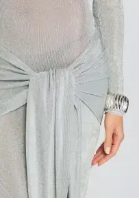 Ashera Metallic Knit Dress(Silver,XXS)
