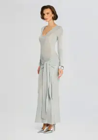 Ashera Metallic Knit Dress(Silver,XXS)
