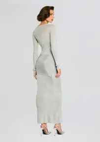 Ashera Metallic Knit Dress(Silver,XXS)