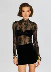 Brigette Lace Dress(Black,XXS)