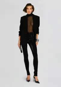 Cocoa Embellished Knit Pant(Black,XXS)