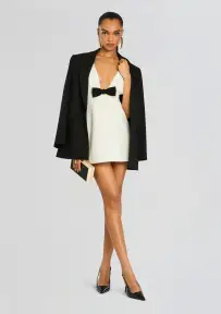 Emory Mini Bow Dress(White,XS)