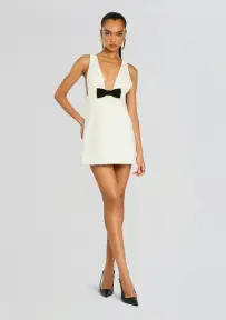 Emory Mini Bow Dress(White,XS)