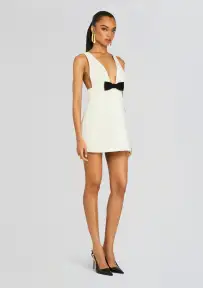 Emory Mini Bow Dress(White,XS)
