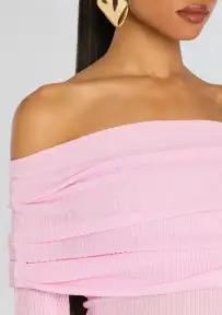 Galli Rib Knit Mini Dress(Ballet Pink,XXS)