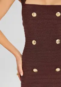 Harlynn Bandage Knit Dress(Metallic Pecan,XXS)