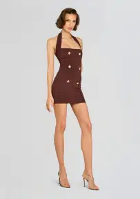 Harlynn Bandage Knit Dress(Metallic Pecan,XXS)