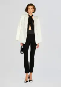 Tuxedo Cigarette Pants(Black,XS)