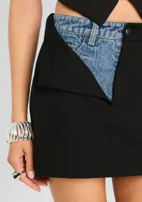 Addison Skirt(Black / Denim,XXS)