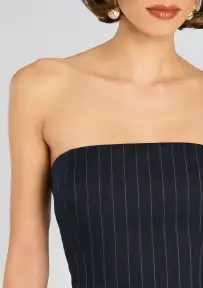 Bridgette Bustier Top(Navy Pinstripe,XXS)