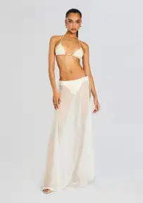 Alaia Long Slit Skirt(Cream,XS)