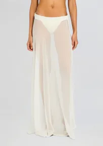Alaia Long Slit Skirt(Cream,XS)