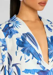 Gabi Mini Dress(White Blue,XXS)