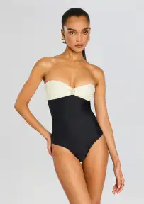 Nastya One Piece(Black and White,XS)