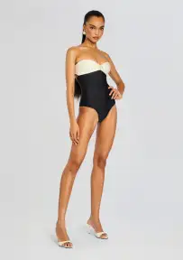Nastya One Piece(Black and White,XS)