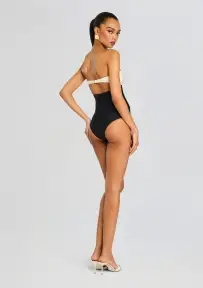 Nastya One Piece(Black and White,XS)