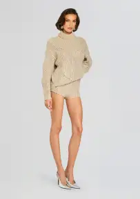 Camden Embellished Sweater(Latte/Silver,XXS)