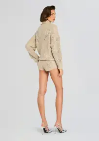 Camden Embellished Sweater(Latte/Silver,XXS)