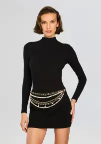 Sonya Pearl Chain Belt - Gold