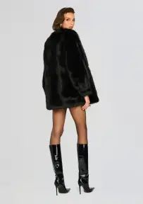Heiress Faux Fur Jacket(Black,XXS)