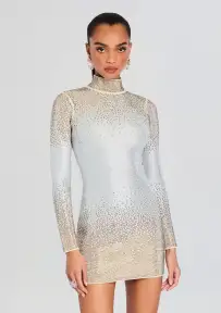 Anica Embellished Knit Dress(Winter White/Silver,XXS)