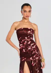 Annalise Dress(Latte AbstractOrchid,XXS)