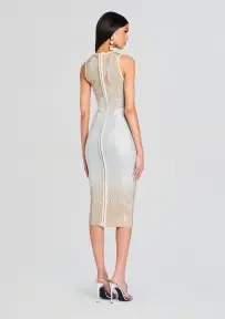 Essie Embellished Knit Dress(Winter White/Silver,XXS)