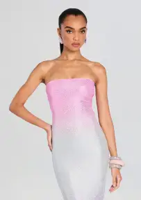 Laina Embellished Knit Dress(Pink Silver Ombre,XXS)
