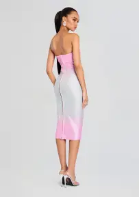 Laina Embellished Knit Dress(Pink Silver Ombre,XXS)
