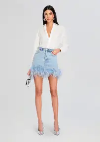 Elvie Denim Skirt(Indigo Feather,23)