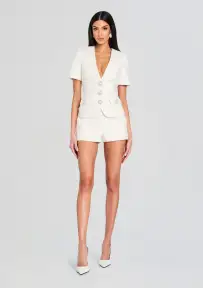 Torrence Tweed Short(White/Silver,XXS)