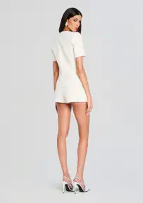 Torrence Tweed Short(White/Silver,XXS)