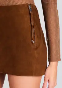 Valerie Suede Skirt(Toffee,XXS)