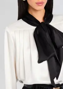 Camari Satin Shirt(Black/White,XXS)