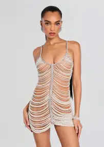 Hollis Dress(Silver/Nude,XXS)