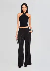 Lettie Embellished Knit Top(Black,XXS)