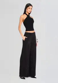 Lettie Embellished Knit Top(Black,XXS)