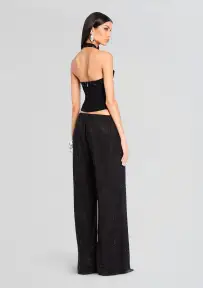 Lettie Embellished Knit Top(Black,XXS)