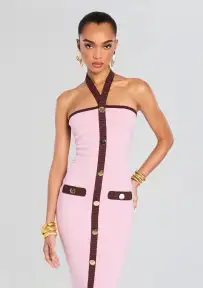 Sloane Bandage Knit Dress(Mtlc Earl Rose/Pecan,XXS)