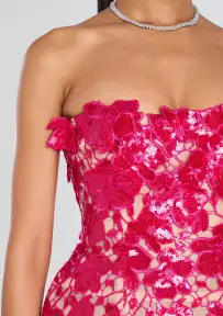 Alira Lace Dress(Cerise,XXS)