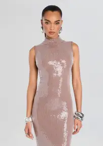 Dove Sequin Knit Dress(Truffle,XXS)
