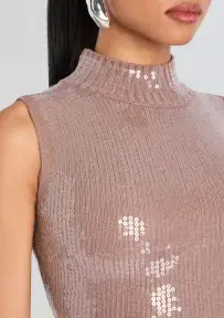 Dove Sequin Knit Dress(Truffle,XXS)