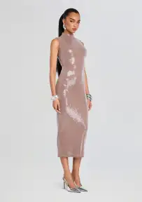 Dove Sequin Knit Dress(Truffle,XXS)