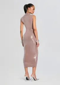 Dove Sequin Knit Dress(Truffle,XXS)