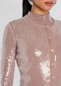 Annamarie Sequin Knit Cardigan(Truffle,XXS)